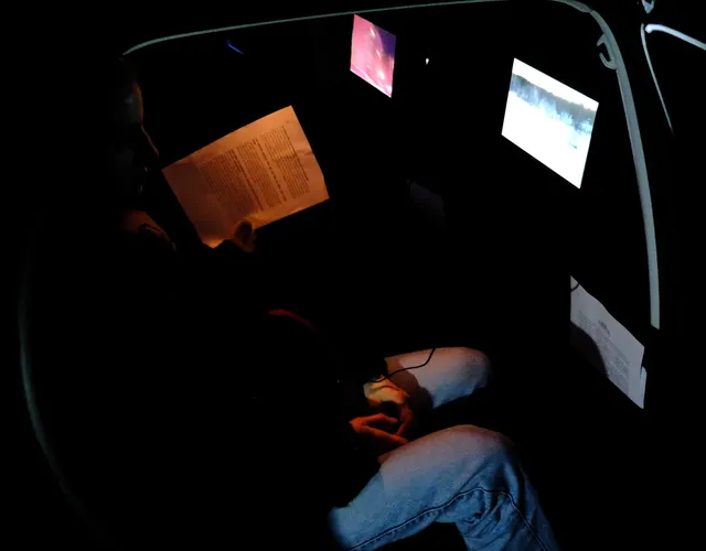 EVBG, Guzzle That Gas, 2023. Installation view, CARPARK, 2023. Photo: Jiri Abendt.